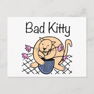 Naughty Cat Tecknad Vykort