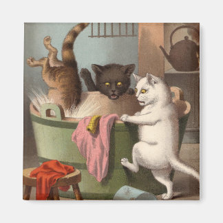 Naughty Cats - Tvättdags Fridge Magnet