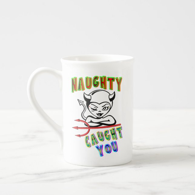 Naughty Caught You Benporslin Mugg (Vänster)