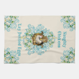 Naughty Chickens Ljugit Deviled Eggs Turcos Kökshandduk