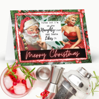 Naughty Christmas Card - Funny - Retro Husband Kort