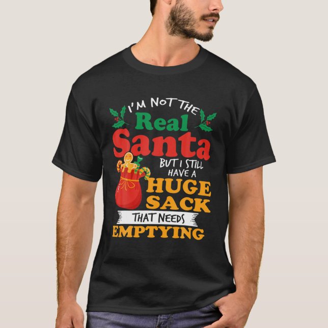 Naughty Christmas For Men Huge Package Sack Dirty T Shirt (Framsida)