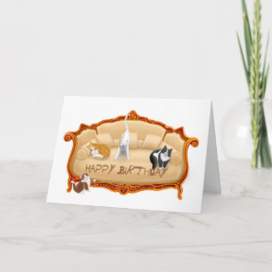 Naughty Couch Cats Birthday Card Kort