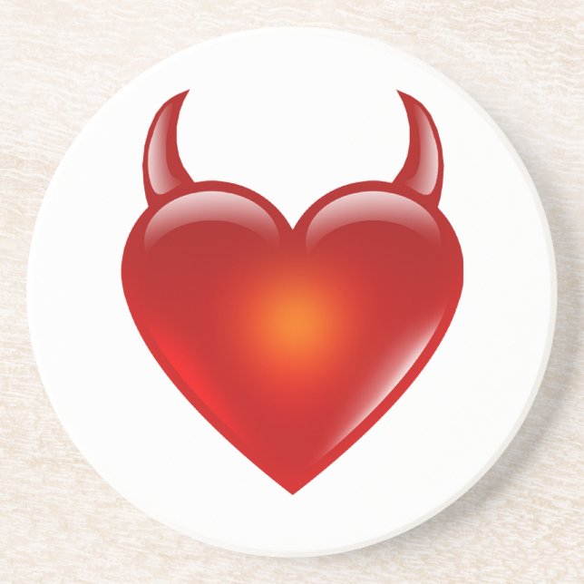 Naughty Djävulen Heart med Horns Underlägg (Framsidan)