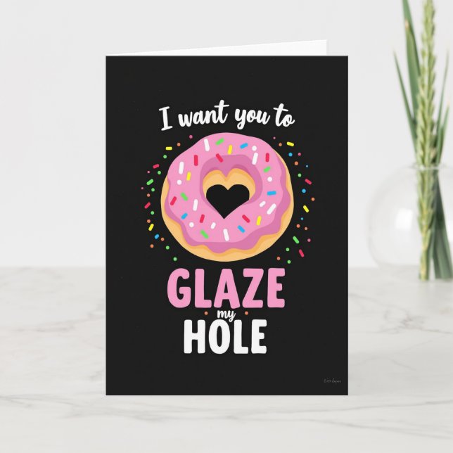 Naughty Donut Glaze Funny Card Kort (Framsida)