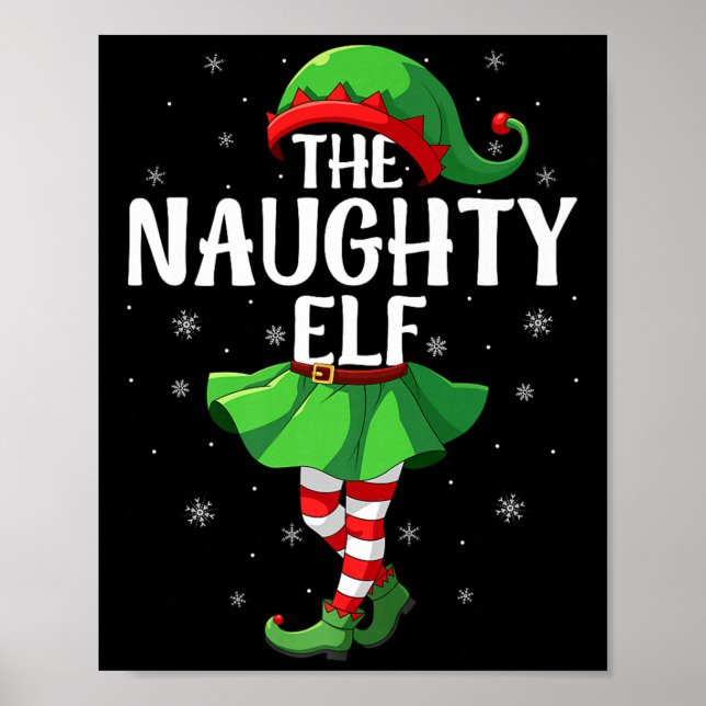 Naughty Elf Christmas Girls Women Elf Squad Xmas F Poster (Framsidan)