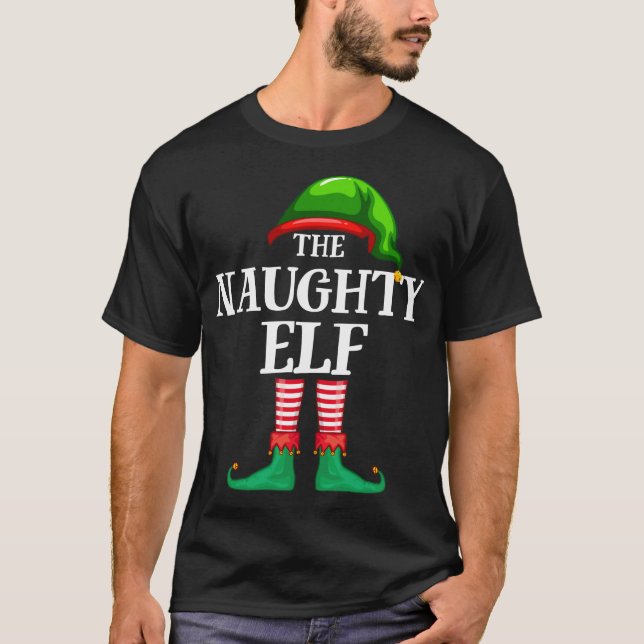 Naughty Elf Matching Family jul Pajama T Shirt (Framsida)