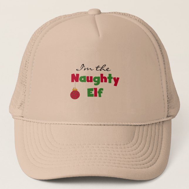Naughty Elf T-shirts och Gifts Keps (Framsida)