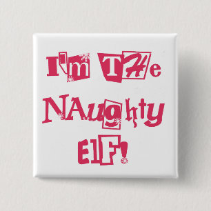 Naughty Elf T-shirts och Gifts Knapp