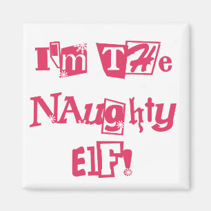 Naughty Elf T-shirts och Gifts Magnet
