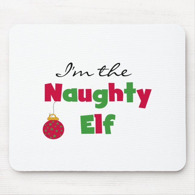 Naughty Elf T-shirts och Gifts Musmatta (Framsidan)