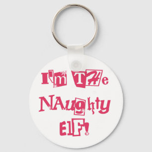 Naughty Elf T-shirts och Gifts Nyckelring