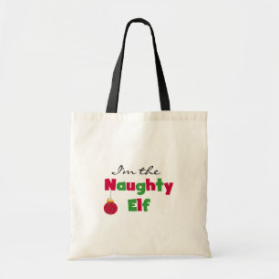 Naughty Elf T-shirts och Gifts Tygkasse