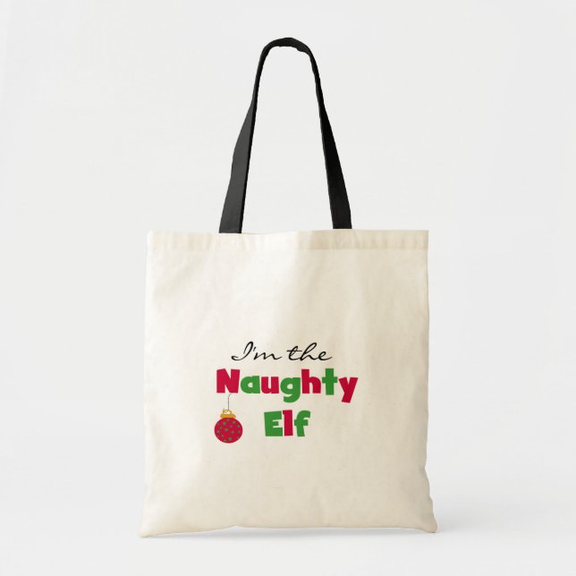 Naughty Elf T-shirts och Gifts Tygkasse (Framsidan)