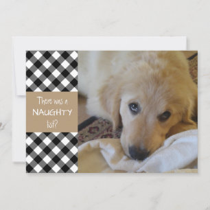 Naughty eller Nice Black Plade GLAD HELG Julkort