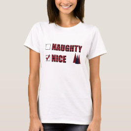 Naughty eller Nice Buffalo Play Red Black jul T Shirt