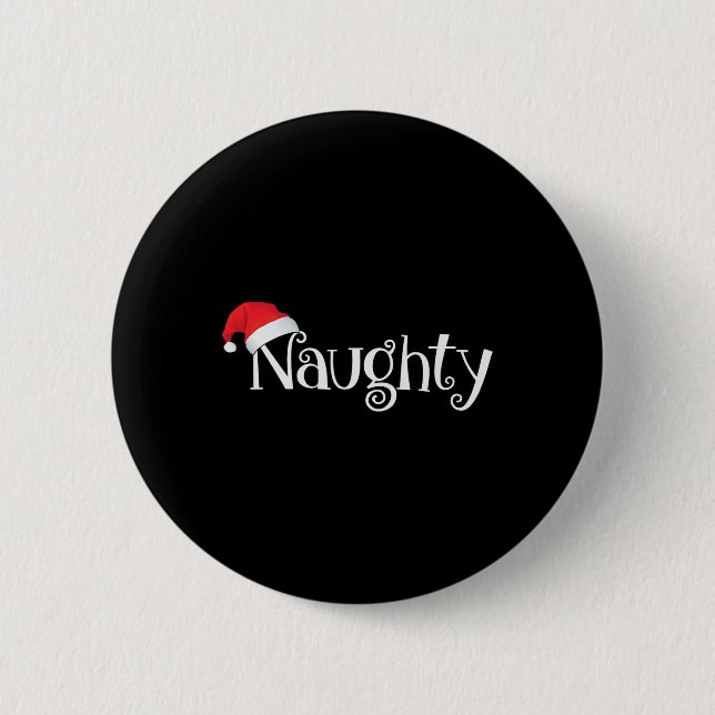 Naughty eller Nice Costume Matching Jul Par Knapp (Framsida)
