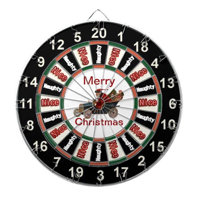Naughty eller Nice Dart Board Santa Darttavla (Framsidan)