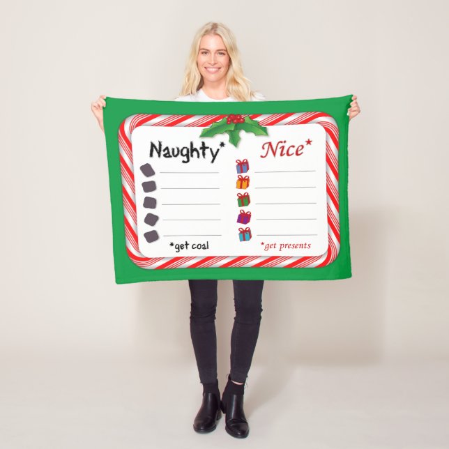 Naughty eller Nice Fleecefilt (På plats)