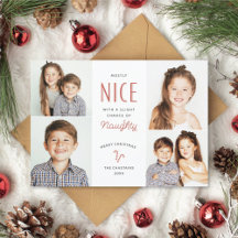 Naughty eller Nice Funny Kids Photo julkort