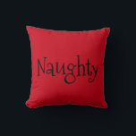Naughty eller Nice Funny Sassy Reversible jul Kudde<br><div class="desc">Den här underbara julkudden ger ge möjlighet att låta dem runt omkring dem veta vilket humör de befinner sig i. Ställ kudden på den röda och svarta sidan av "Naughty" eller vänd den mot grönten och den vita "Nice" sidan. Skulle ge en underbar gåva till en älskad eller till dig...</div>