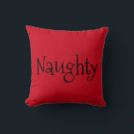 Naughty eller Nice Funny Sassy Reversible jul Kudde<br><div class="desc">Den här underbara julkudden ger ge möjlighet att låta dem runt omkring dem veta vilket humör de befinner sig i. Ställ kudden på den röda och svarta sidan av "Naughty" eller vänd den mot grönten och den vita "Nice" sidan. Skulle ge en underbar gåva till en älskad eller till dig...</div>
