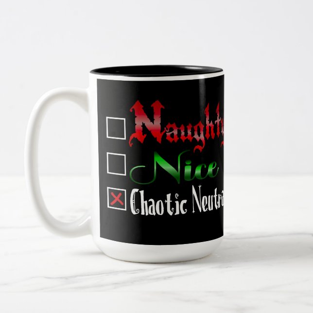Naughty eller Nice Gamers Edition Black Två-Tonad Mugg (Vänster)