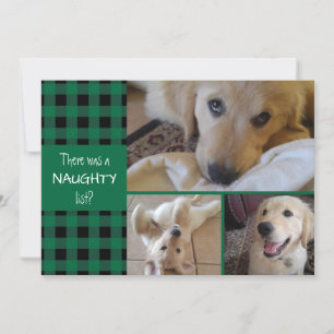 NAUGHTY ELLER NICE Grönt Pput GLAD HELG 3 Photo Julkort