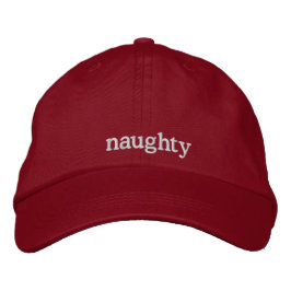 Naughty eller Nice Hat (Naughty) Broderad Keps