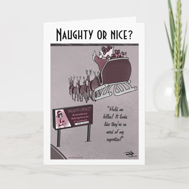Naughty eller Nice Helgdag-mappningskort Kort (Framsida)