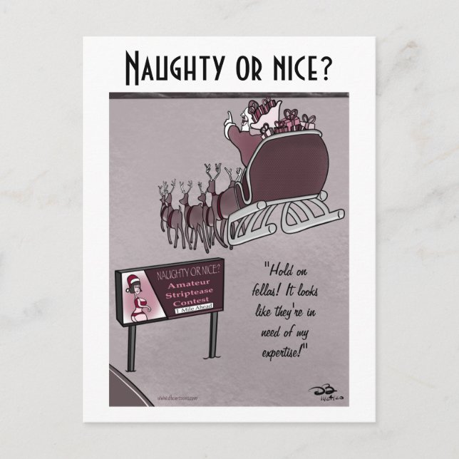 Naughty eller Nice Helgdag Postcard Helg Vykort (Framsida)