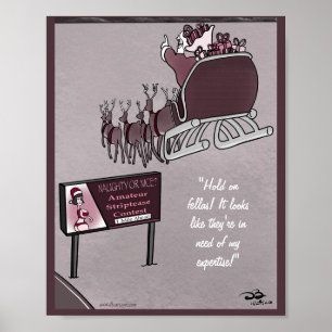 Naughty eller Nice Helgdag Poster