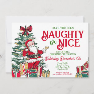 Naughty eller Nice jul Party Inbjudan