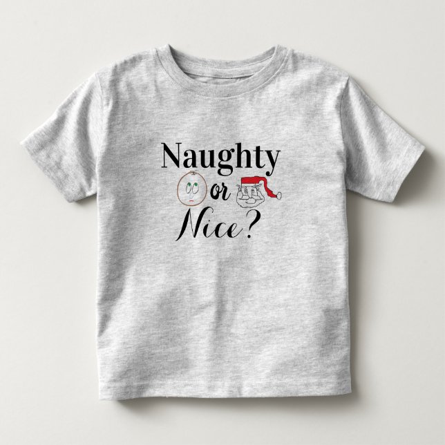 Naughty eller NIce? Jul T-Shirt (Framsida)