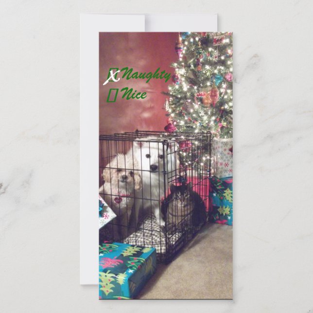 Naughty eller Nice Julkort (Framsida)