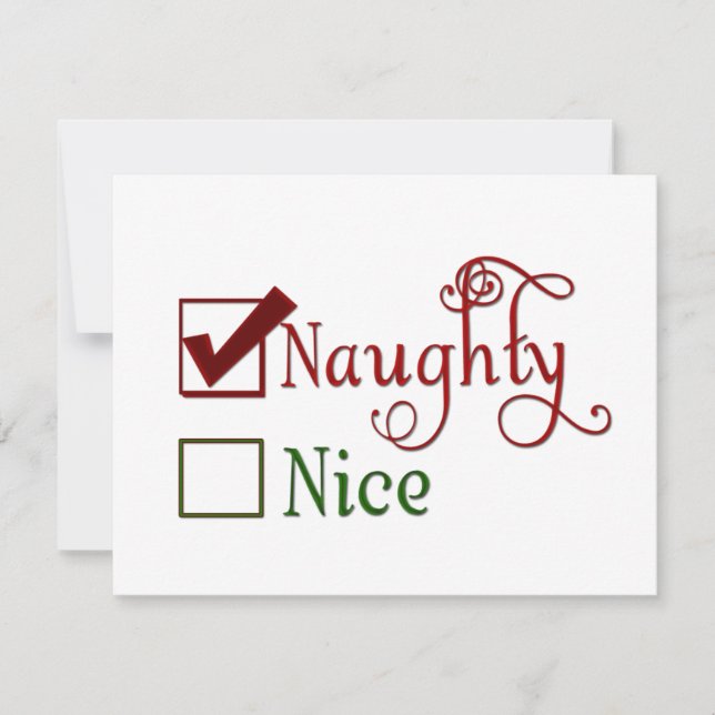 Naughty eller Nice Julkort (Framsida)