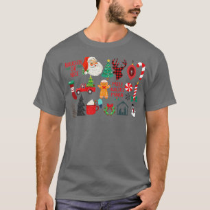 Naughty eller Nice Jultomten Pinetree Jesus Christ T Shirt