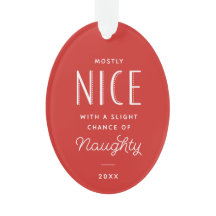Naughty eller Nice Kids Photo jul Ornament