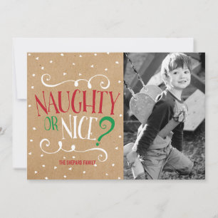 Naughty eller Nice Kraft jul Julkort
