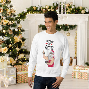 Naughty eller Nice Lång Ärmad Tröja