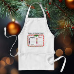 Naughty eller Nice List Förkläde<br><div class="desc">En kock checklista för Jultomten. Naughty får kol. Nice får bra sak att äta från köket! Hjälp tomten att följa behållan med en pepparmynta candy cane ram,  ljusröd och grönt,  hal och bär. En rolig perfekt för ditt hem eller kontor party!</div>