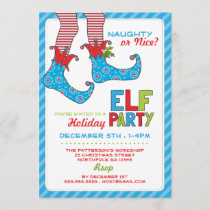 Naughty eller Nice Magic Elf Julfest bjudande Inbjudningar