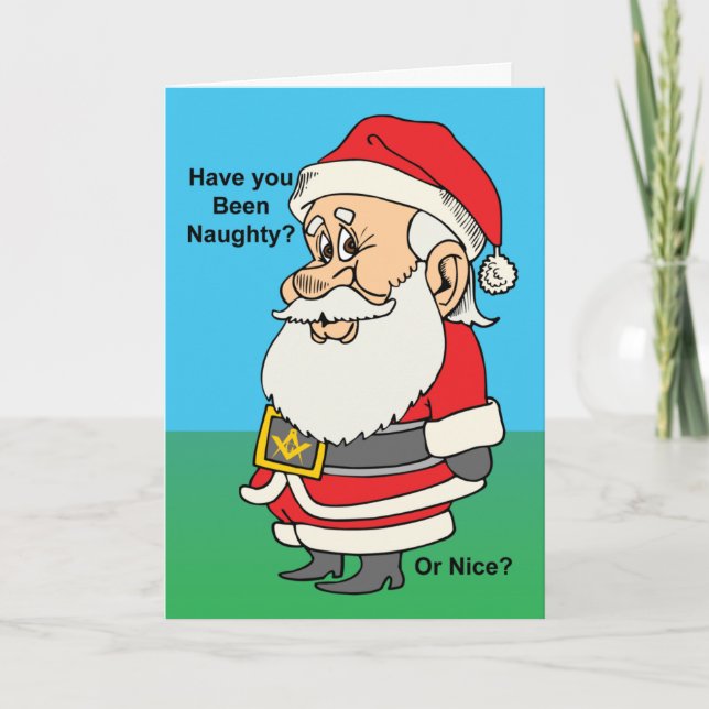 Naughty eller Nice Mason Helgkort (Framsida)