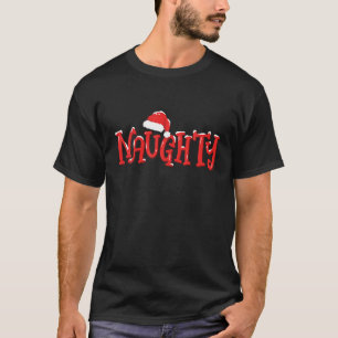 Naughty eller Nice Matchande jul Par Costume T Shirt