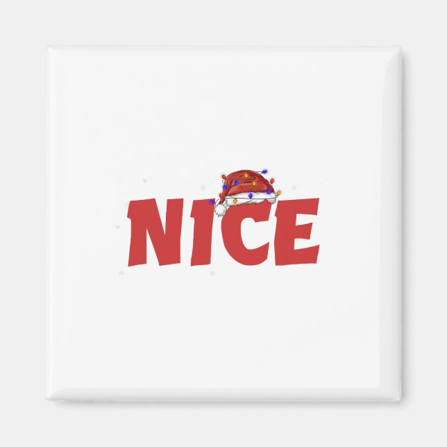 Naughty eller Nice Matchande julkostumma Par Magnet (Framsidan)