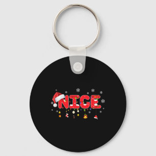 Naughty eller Nice Matchande julkostumma Par Nyckelring