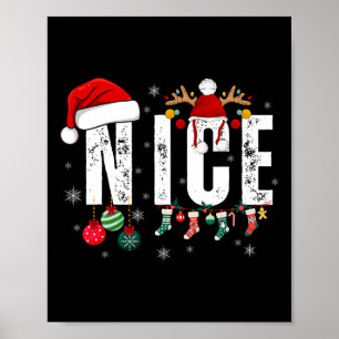Naughty eller Nice Matchande julkostumma Par Poster