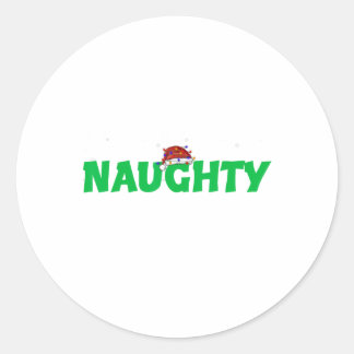 Naughty eller Nice Matchande julkostumma Par Runt Klistermärke