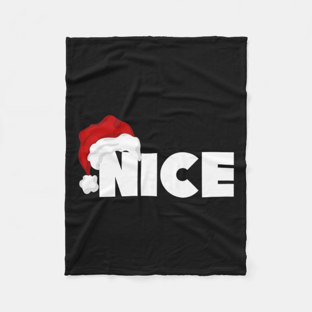 Naughty eller Nice Matchande jultomten Fleecefilt (Framsidan)