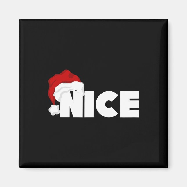 Naughty eller Nice Matchande jultomten Magnet (Framsidan)